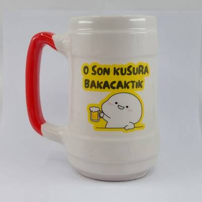 O SON KUSURA BAKACAKTIK QUBY-SERAMİK BİRA BARDAĞI - YEŞİL SAP - 1