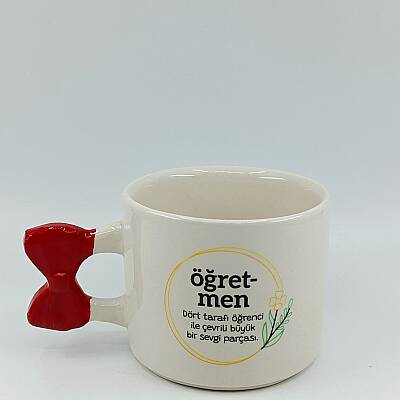 ÖĞRETMEN DÖRT TARAFI ÖĞRENCİ-KURDELE KUPA - KIRMIZI SAP - 1