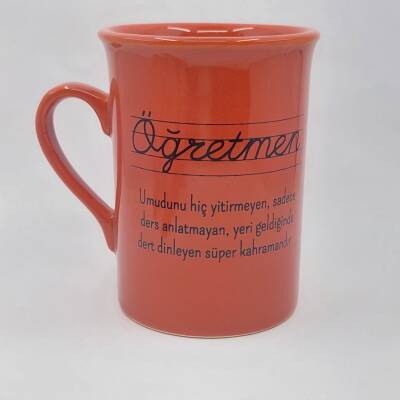 ÖĞRETMEN-KAMPANYALI KUPA - UZUN TURUNCU - 1