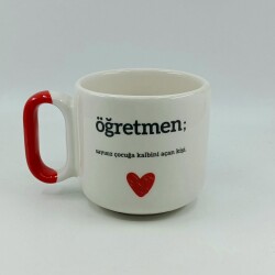ÖĞRETMEN SAYISIZ ÇOCUĞA-ARYA ÇAY FİNCANI - KIRMIZI SAP - 