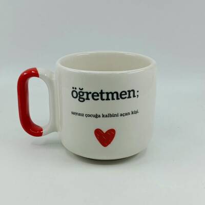 ÖĞRETMEN SAYISIZ ÇOCUĞA-ARYA ÇAY FİNCANI - KIRMIZI SAP - 1