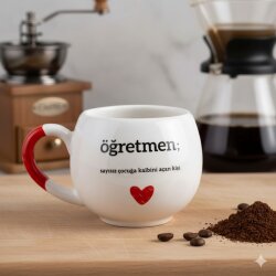 ÖĞRETMEN SAYISIZ ÇOCUĞA-BALON KUPA - KIRMIZI SAP - 