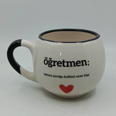 ÖĞRETMEN SAYISIZ ÇOCUĞA-BALON KUPA - SİYAH SAP SİYAH TURNET - 1