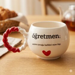 ÖĞRETMEN SAYISIZ ÇOCUĞA-BALONCUK KUPA - KIRMIZI SAP - 