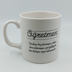 ÖĞRETMEN-SİLİNDİR KUPA - TRANSPARAN - 