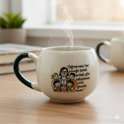 ÖĞRETMEN YÜCE GÖNÜLLÜ İNSAN-BALON KUPA - YEŞİL SAP - 1