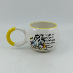 ÖĞRETMEN YÜCE GÖNÜLLÜ İNSAN-BALONCUK KUPA - SARI SAP SARI TURNET - 