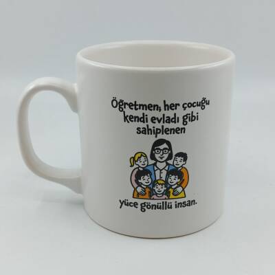 ÖĞRETMEN YÜCE GÖNÜLLÜ İNSAN-SİLİNDİR KUPA - TRANSPARAN - 1