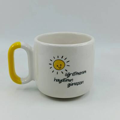 ÖĞRETMENİM HAYATIMIN GÜNEŞİSİN-ARYA ÇAY FİNCANI - SARI SAP - 1