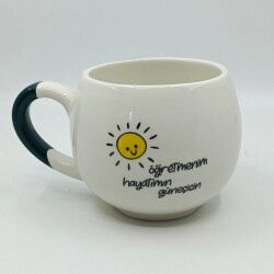 ÖĞRETMENİM HAYATIMIN GÜNEŞİSİN-BALON KUPA - YEŞİL SAP - 