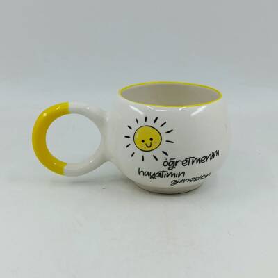 ÖĞRETMENİM HAYATIMIN GÜNEŞİSİN-BALONCUK KUPA - SARI SAP SARI TURNET - 1