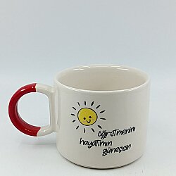 ÖĞRETMENİM HAYATIMIN GÜNEŞİSİN-D KUPA - KIRMIZI SAP - 
