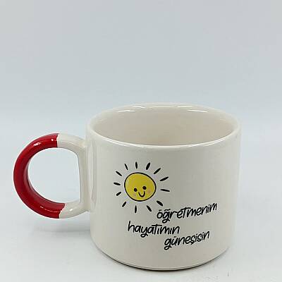 ÖĞRETMENİM HAYATIMIN GÜNEŞİSİN-D KUPA - KIRMIZI SAP - 1