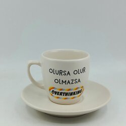 OLMAZSA OVERTHINKING-KLASİK TÜRK KAHVESİ FİNCANI - TRANSPARAN GÖVDE - 