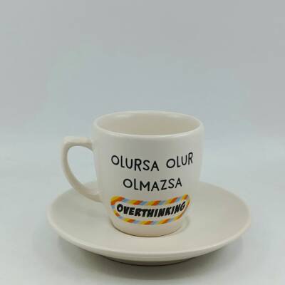 OLMAZSA OVERTHINKING-KLASİK TÜRK KAHVESİ FİNCANI - TRANSPARAN GÖVDE - 1
