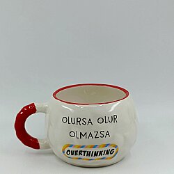 OLMAZSA OVERTHINKING-TONTİK KUPA - KIRMIZI SAP - 