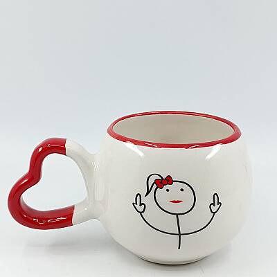 ORTA PARMAK KIZ ÇOCUK-AMOUR KUPA - KIRMIZI SAP KIRMIZI TURNET - 1