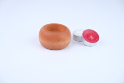 OVAL AÇIK KAHVERENGİ-AHŞAP MUMLUK - 1 - 1