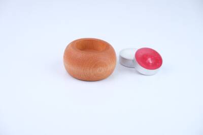 OVAL AÇIK KAHVERENGİ-AHŞAP MUMLUK - 1 - 1