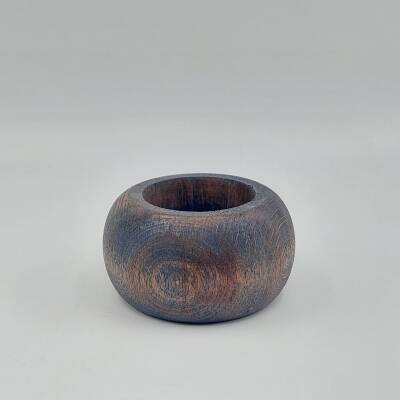OVAL LACİVERT-AHŞAP MUMLUK - 1 - 1
