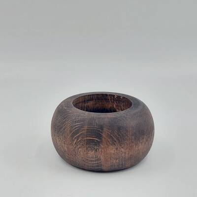 OVAL SİYAH-AHŞAP MUMLUK - 1 - 1