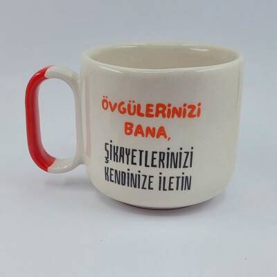 ÖVGÜLERİNİZİ BANA ŞİKAYETLERİNİZİ - ARYA ÇAY FİNCANI - KIRMIZI SAP - 1