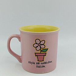 ÖZELSİN-İDA KUPA - PEMBE SAP PEMBE GÖVDE SARII İÇ - 