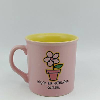 ÖZELSİN-İDA KUPA - PEMBE SAP PEMBE GÖVDE SARII İÇ - 1