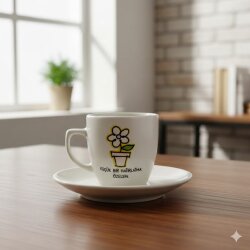 ÖZELSİN-KLASİK TÜRK KAHVESİ FİNCANI - TRANSPARAN GÖVDE - 