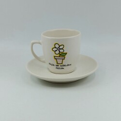 ÖZELSİN-KLASİK TÜRK KAHVESİ FİNCANI - TRANSPARAN GÖVDE - 