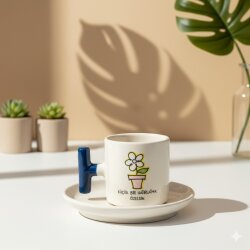 ÖZELSİN-T TÜRK KAHVESİ FİNCANI - KOBALT SAP - 