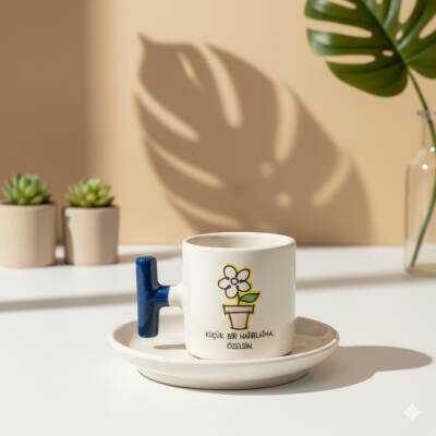 ÖZELSİN-T TÜRK KAHVESİ FİNCANI - KOBALT SAP - 1