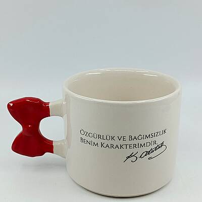 ÖZGÜRLÜK VE BAĞIMSIZLIK-KURDELE KUPA - KIRMIZI SAP - 1