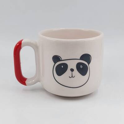 PANDA ÇİZİM - ARYA ÇAY FİNCANI - KIRMIZI SAP - 1