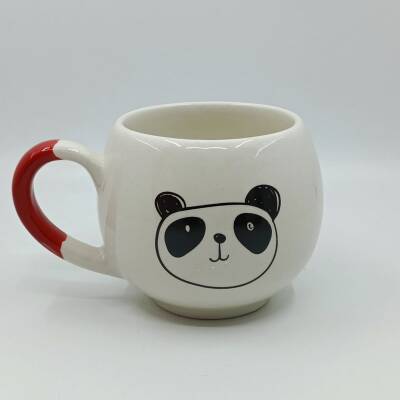 PANDA ÇİZİM - BALON KUPA - KIRMIZI SAP - 1