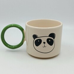 PANDA ÇİZİM-O KUPA - YEŞİL SAP - 