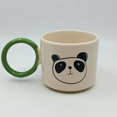 PANDA ÇİZİM-O KUPA - YEŞİL SAP - 1