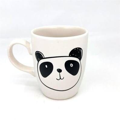 PANDA ÇİZİM - OVAL KUPA - TRANSPARAN SAP - 1