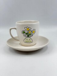 PAPATYA BUKET İYİ Kİ VARSIN-KLASİK TÜRK KAHVESİ FİNCANI - TRANSPARAN GÖVDE - 