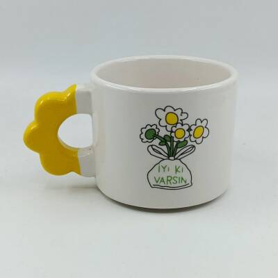 PAPATYA BUKET İYİ Kİ VARSIN-PAPATYA KUPA - SARI SAP - 1