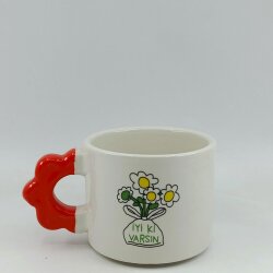 PAPATYA BUKET İYİ Kİ VARSIN-PAPATYA KUPA - TURUNCU SAP - 