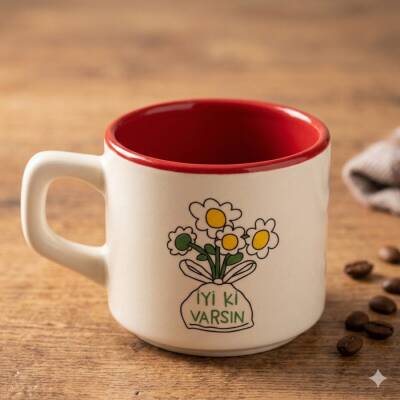 PAPATYA BUKET İYİ Kİ VARSIN-VENUS KUPA - KIRMIZI İÇ - 1