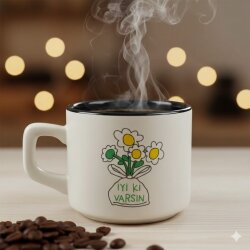 PAPATYA BUKET İYİ Kİ VARSIN-VENUS KUPA - SİYAH İÇ - 