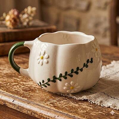 PAPATYA VE SARMAŞIK - 3D-ÇİÇEK KUPA - 3D - 1