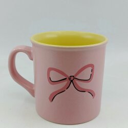 PEMBE EL ÇİZİM KURDELE-İDA KUPA - PEMBE SAP PEMBE GÖVDE SARI İÇ - 