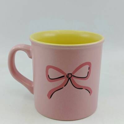 PEMBE EL ÇİZİM KURDELE-İDA KUPA - PEMBE SAP PEMBE GÖVDE SARI İÇ - 1