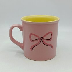 PEMBE EL ÇİZİM KURDELE-İDA KUPA - PEMBE SAP PEMBE GÖVDE SARII İÇ - 