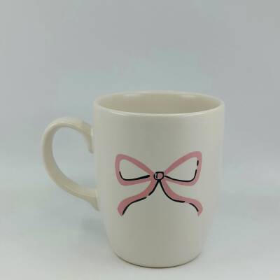 PEMBE EL ÇİZİM KURDELE-OVAL KUPA - TRANSPARAN SAP - 1