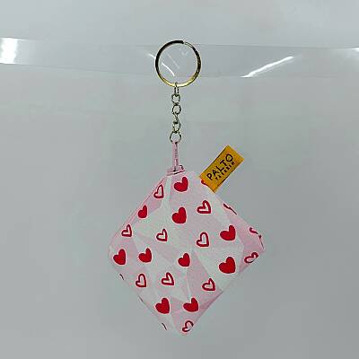 PEMBE KALP BEYAZ KALP-CHARM ANAHTARLIK - TEKLİ - 1