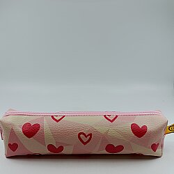 PEMBE KALP BEYAZ KALP-DERİ KALEM KUTU - TEKLİ - 